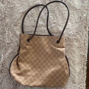 Vintage Gucci Beige Monogram Tote Bag